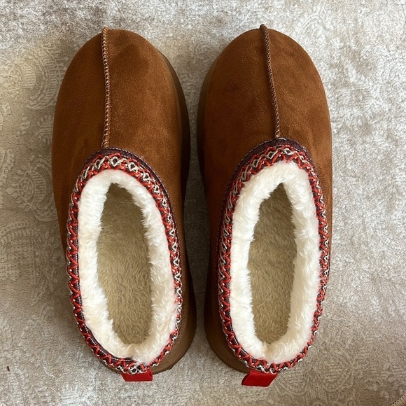 Brand New Suede Platform Clogs Mini Boots Short Ankle Slip On Faux Fur Slippers - Picture 8 of 14